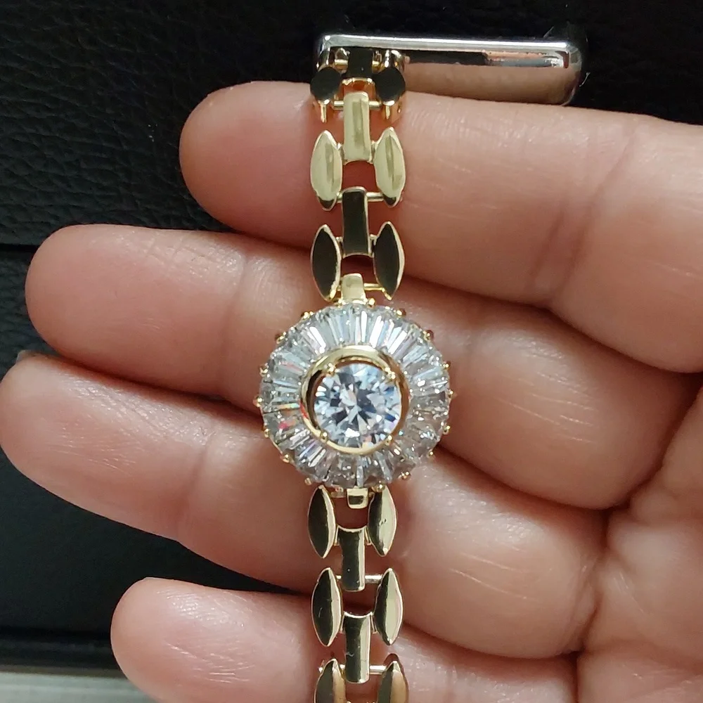 Elegant 14k Gold Plated Bracelet with CZ Accent - Picture 3 of 6